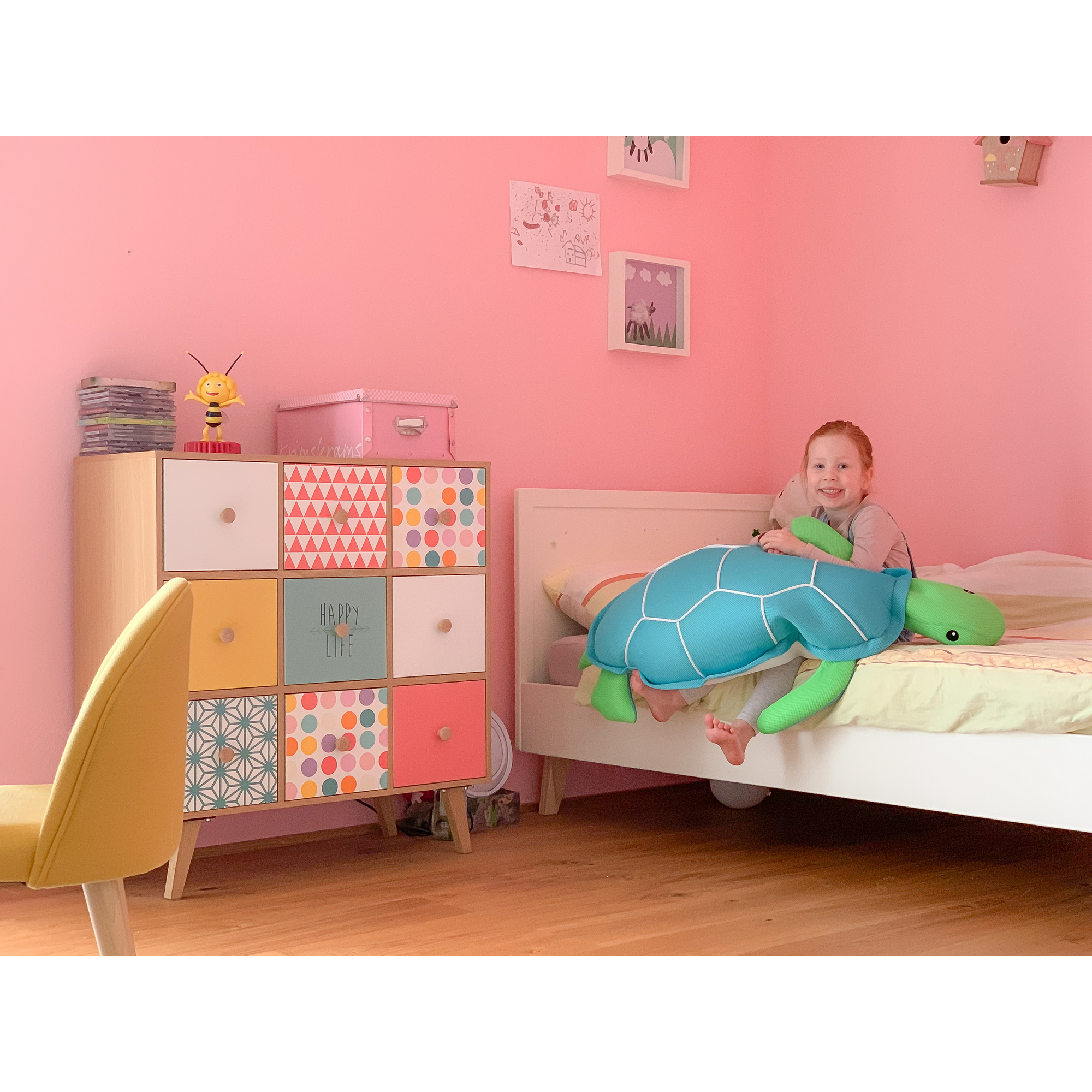 Schwimmtier 'Buddy Schildkröte' blau Textil 82 x 100 x 15 cm