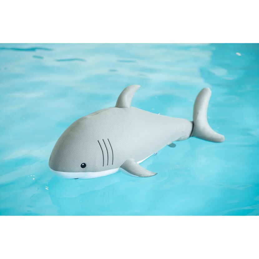 Schwimmtier 'Buddy Hai' grau Polyester 45 x 111 x 38 cm