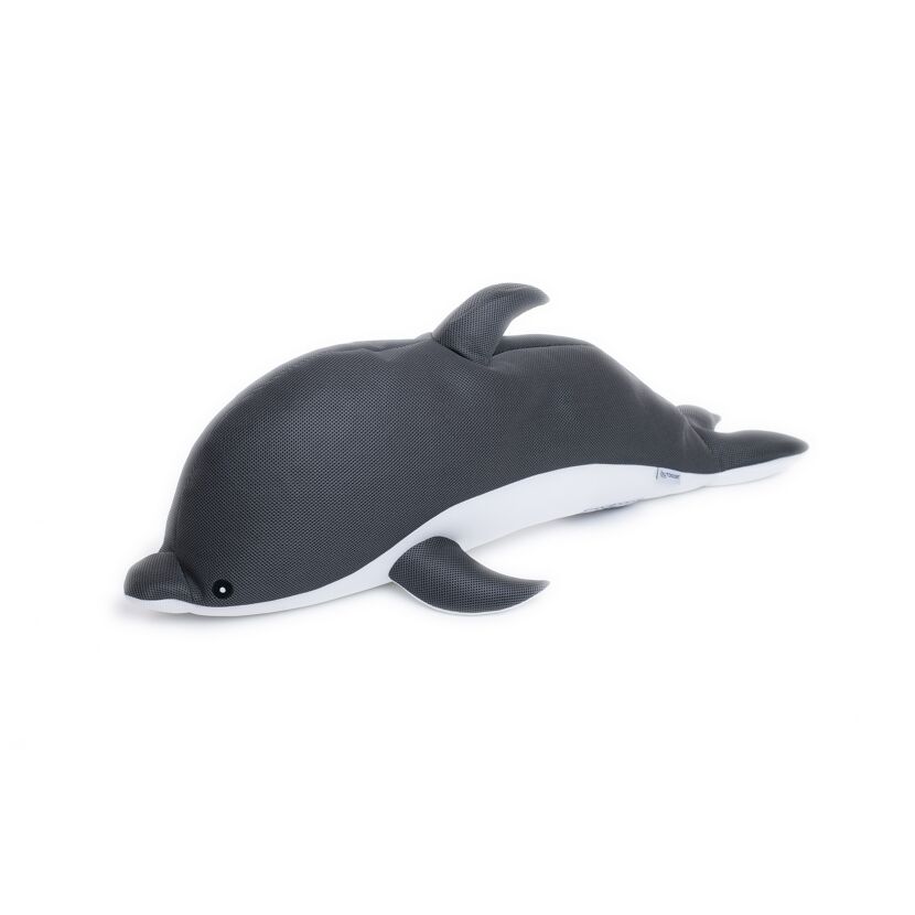 Schwimmtier 'Buddy Delfin' grau Textil 40 x 102 x 36 cm