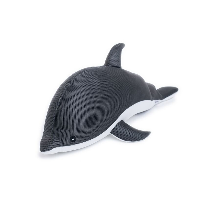 Schwimmtier 'Buddy Delfin' grau Textil 40 x 102 x 36 cm