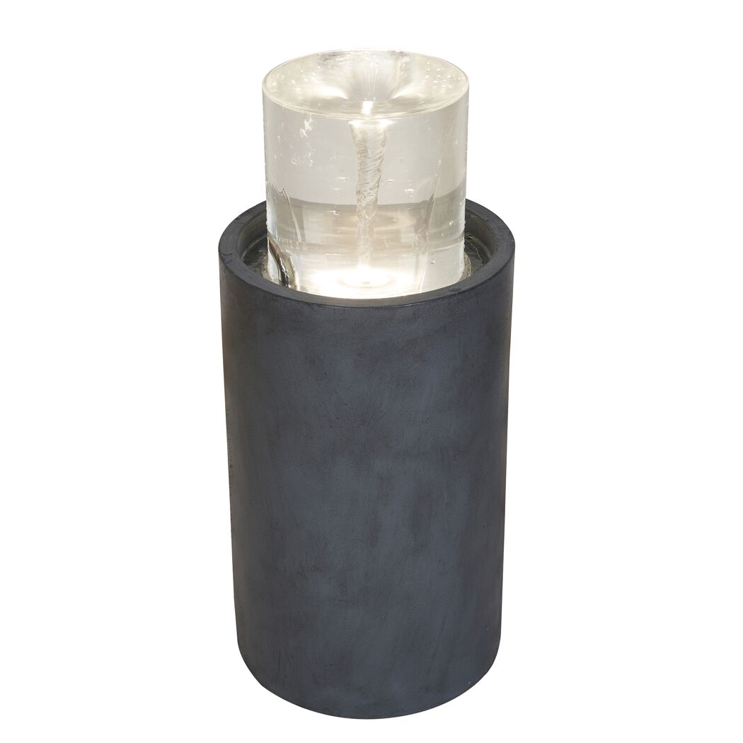 Brunnen 'Salemi' grau mit LED-Farbwechsler, Fernbedienung Ø 30 x 67 cm