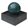 Wasserspiel 'Steni' petrol Kugel mit LED-Beleuchtung 50 x 50 x 53 cm