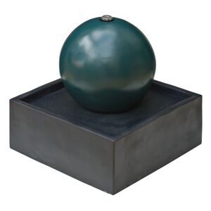 Wasserspiel 'Steni' petrol Kugel mit LED-Beleuchtung 50 x 50 x 53 cm