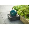 Wasserspiel 'Steni' petrol Kugel mit LED-Beleuchtung 50 x 50 x 53 cm