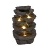 Wasserfall in Felsoptik mit LED-Beleuchtung 26 x 42 x 20 cm