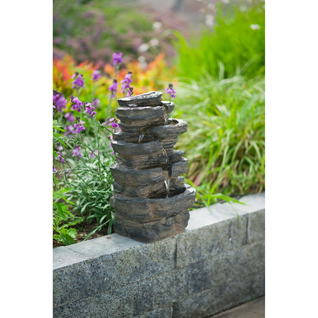 Wasserfall in Felsoptik mit LED-Beleuchtung 26 x 42 x 20 cm