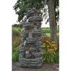 Wasserfall 'Corte' in Steinoptik mit LED-Beleuchtung 70 x 87 x 201 cm