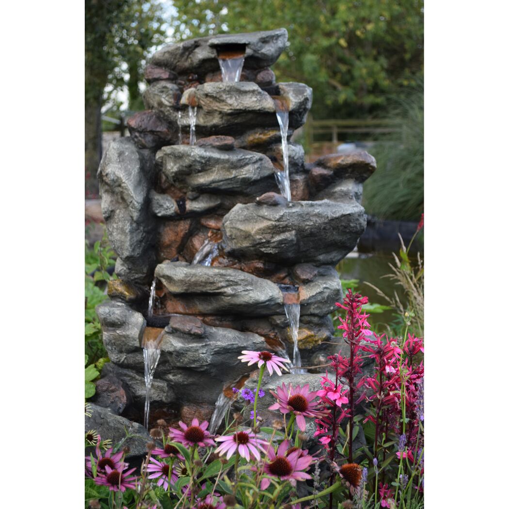 Wasserfall 'Bonorva' in Steinoptik mit LED-Beleuchtung 51 x 69 x 127 cm