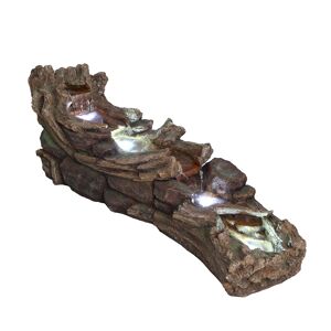 Bachlauf 'Arbia' in Holzoptik mit LED-Beleuchtung 150 x 46 x 48 cm