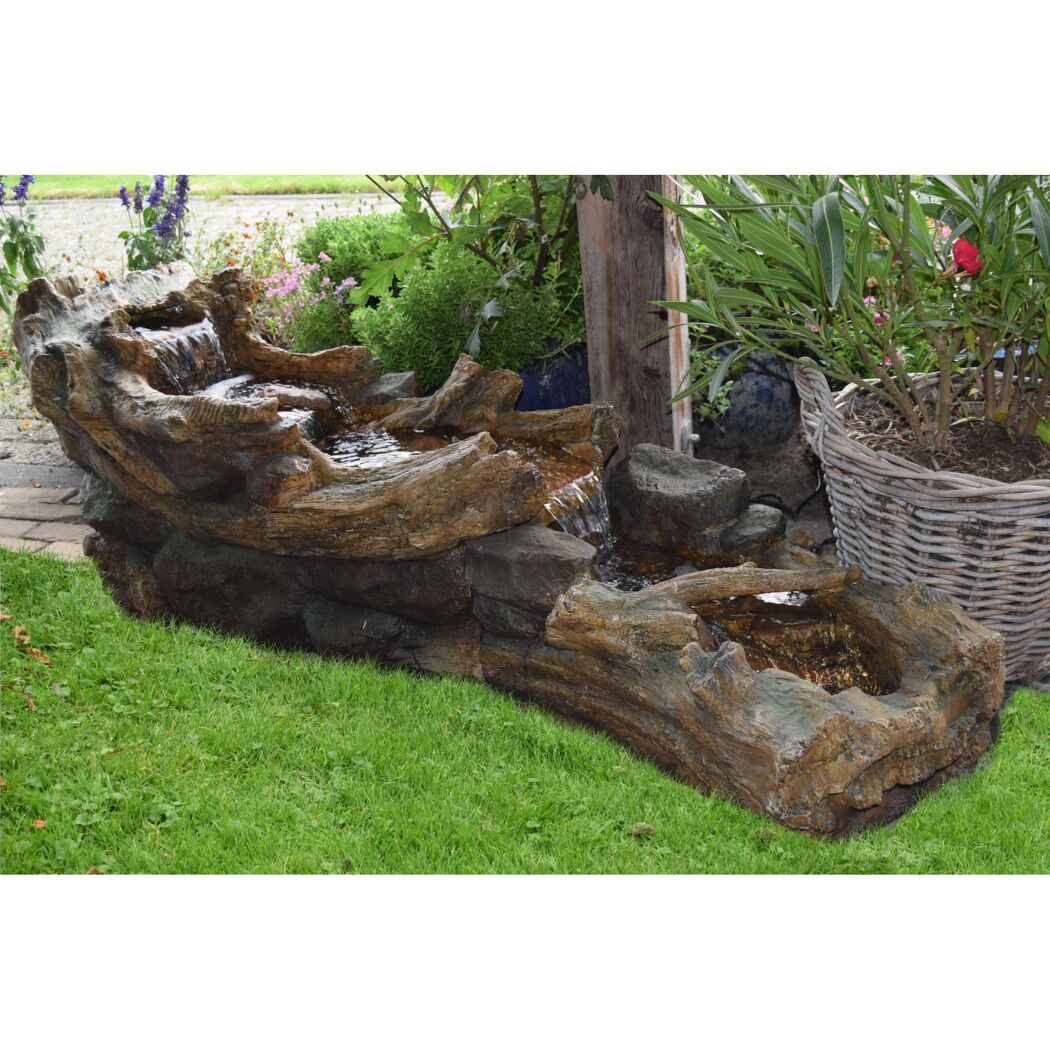 Bachlauf 'Arbia' in Holzoptik mit LED-Beleuchtung 150 x 46 x 48 cm