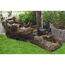 Bachlauf 'Arbia' in Holzoptik mit LED-Beleuchtung 150 x 46 x 48 cm