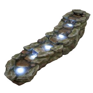 Bachlauf 'Brembo' in Steinoptik mit LED-Beleuchtung 212 x 58 x 51 cm