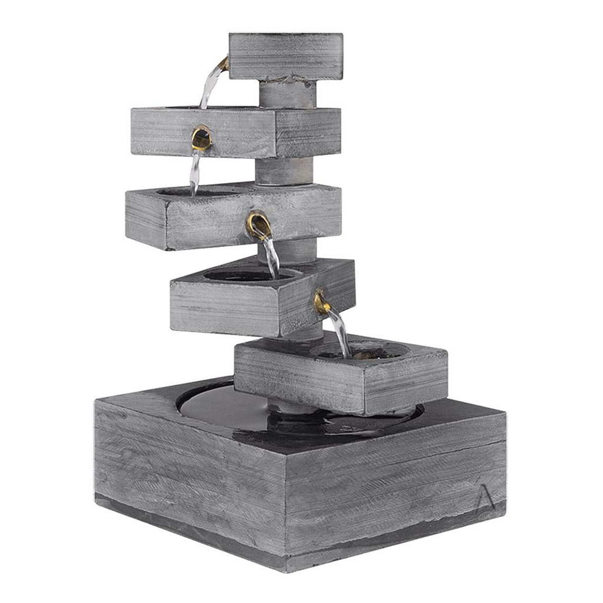 Grauer Zimmerbrunnen mit Wasserfall