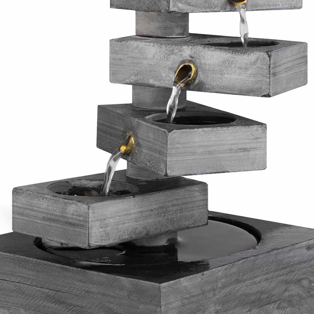 Grauer Zimmerbrunnen MODUM mit Wasserfall