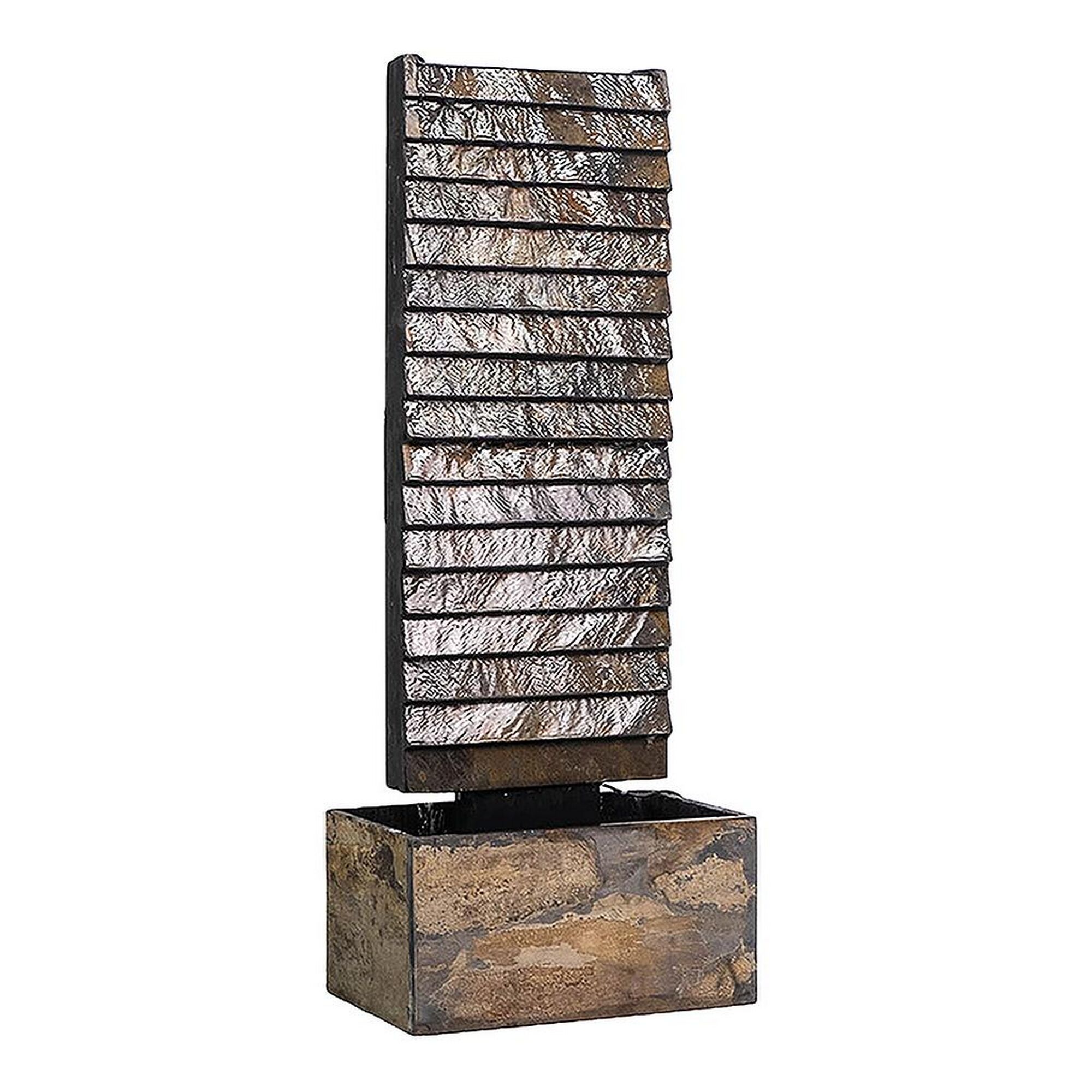 Dekorativer Zimmerbrunnen mit Schieferoptik