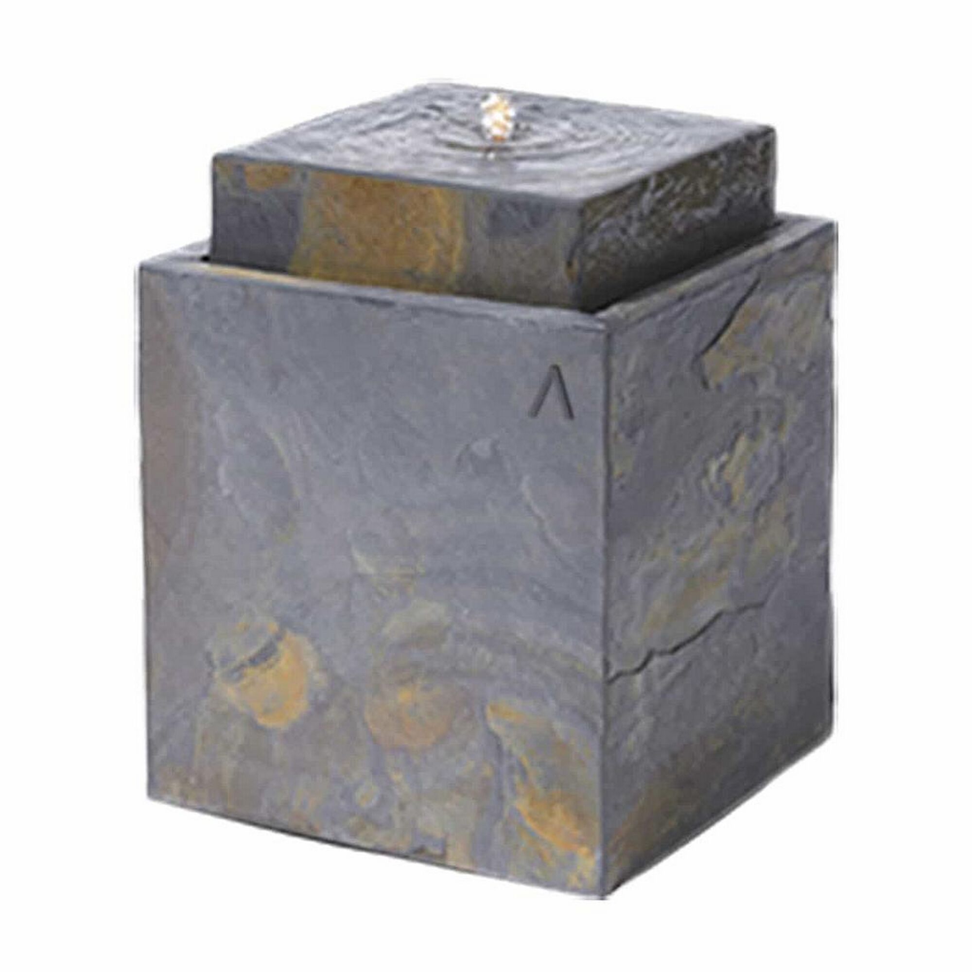 Gartenbrunnen aus grauem Schiefer