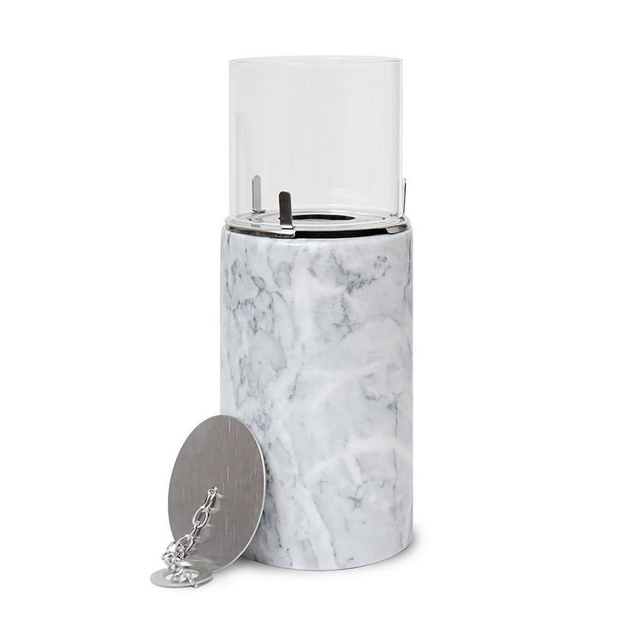 Marmor Windlicht mit Glaszylinder