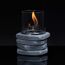 Dekofeuer aus Glas mit Steinsockel
