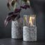 Dekofeuer aus Glas und Marmor mit Flamme