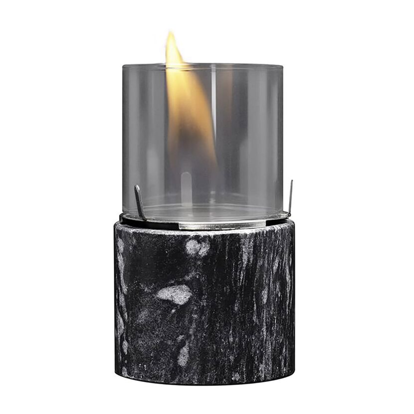 Dekofeuer mit Flamme und Marmorsockel