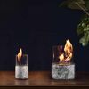 Zwei Dekofeuer aus Glas und Marmor