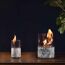 Zwei Dekofeuer aus Glas und Marmor