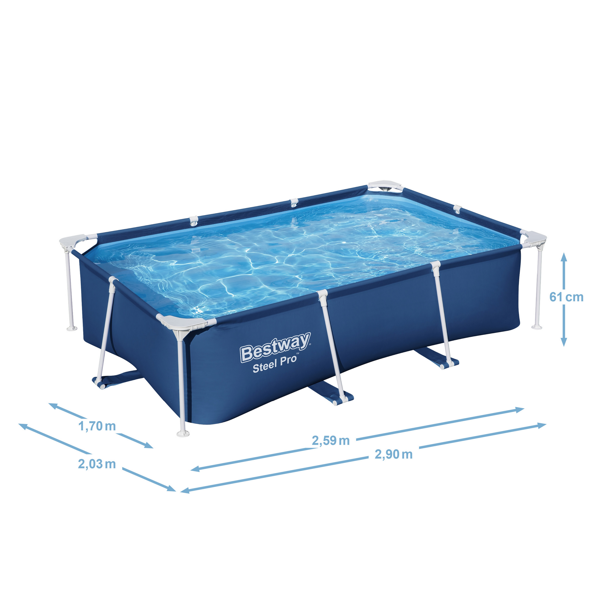 Frame-Pool 'Steel Pro' 259 x 170 x 61 cm + product picture