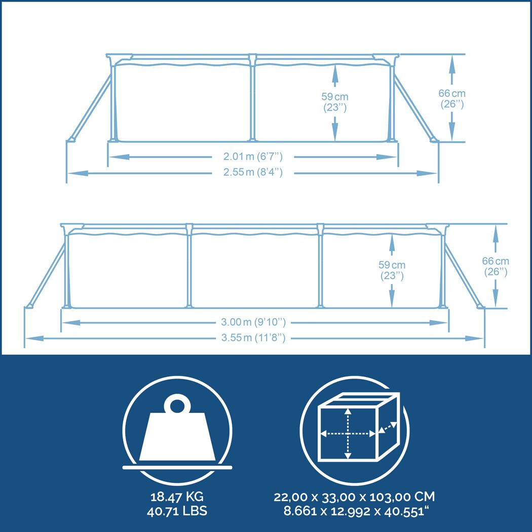 Frame-Pool 'Steel Pro' 300 x 201 x 66 cm