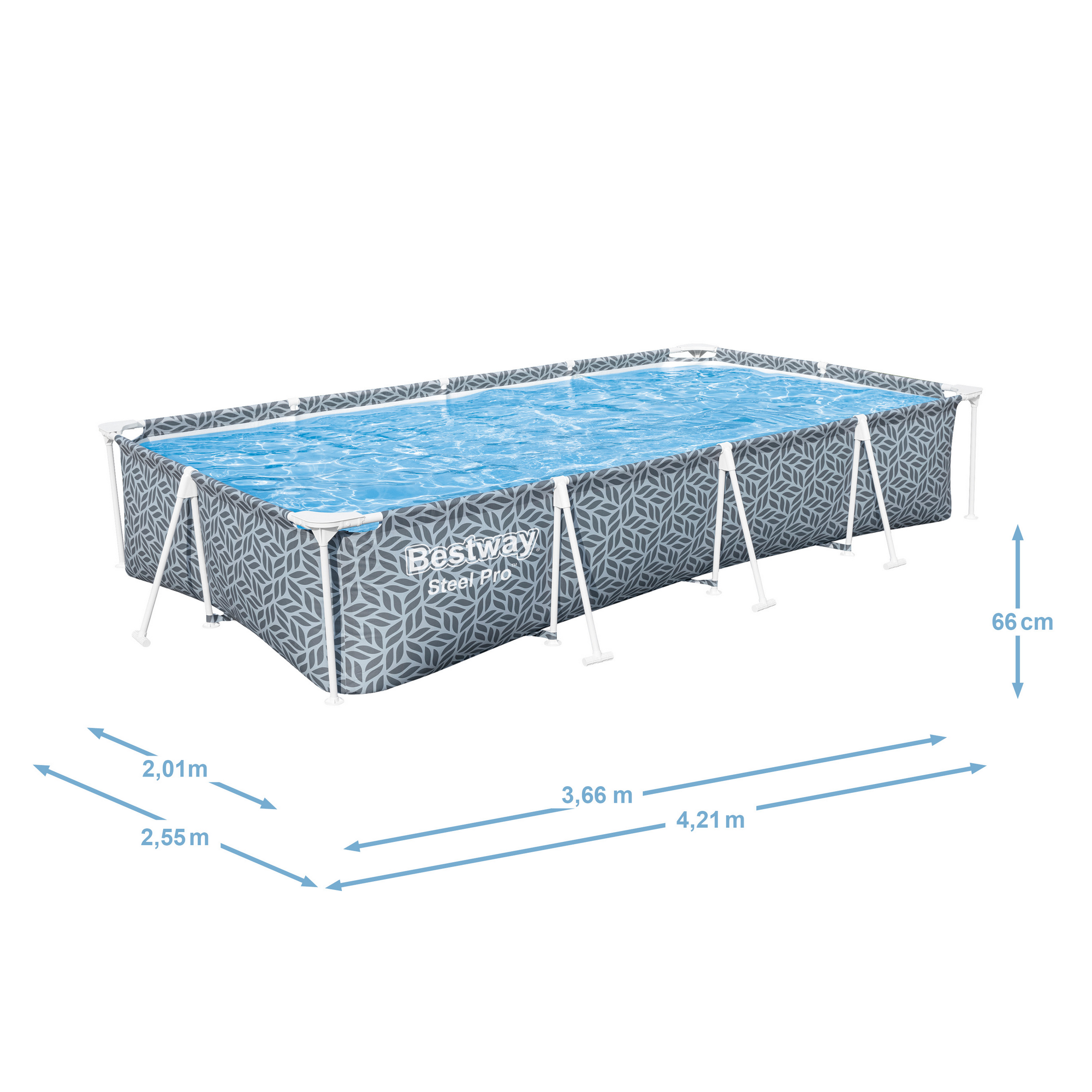 Frame-Pool 'Steel Pro' 366 x 201 x 66 cm + product picture