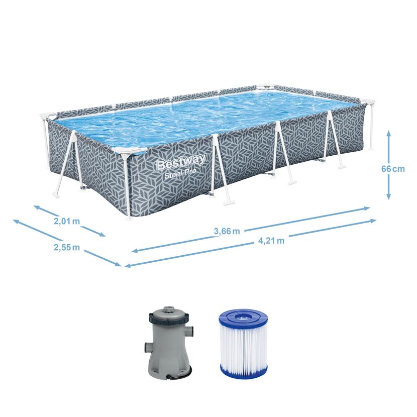 Rechteckiger Gartenpool mit Filterpumpe