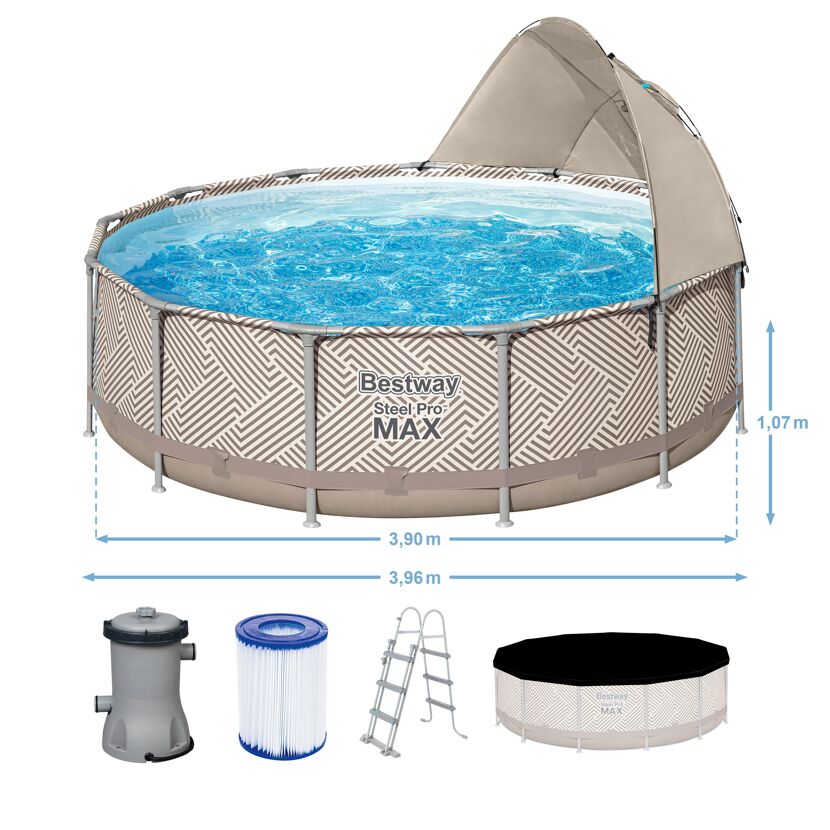 Frame-Pool 'Steel Pro MAX' Ø 396 x 107 cm mit Filterpumpe