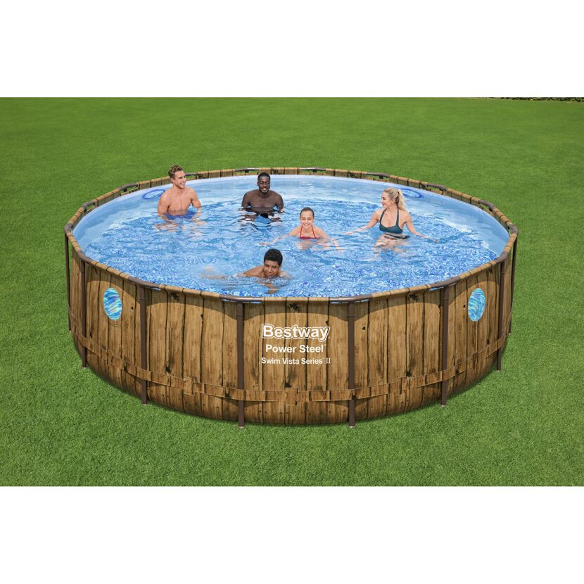 Frame-Pool 'Power Steel Swim Vista Series' Ø 488 x 122 cm mit Filterpumpe