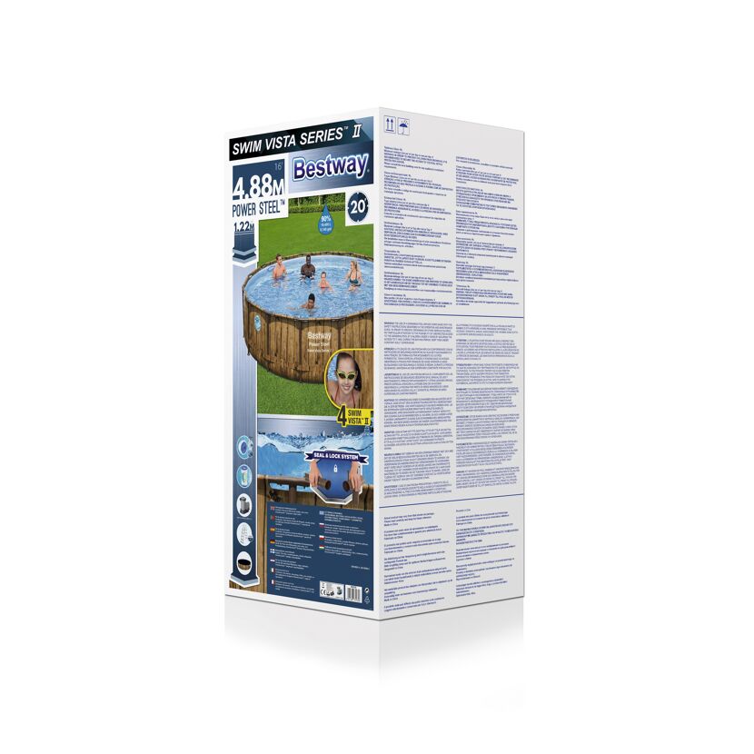 Frame-Pool 'Power Steel Swim Vista Series' Ø 488 x 122 cm mit Filterpumpe