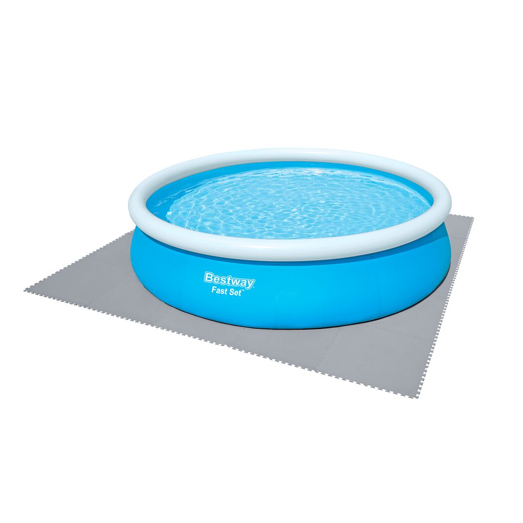Pool-Bodenschutzfliesen grau 9 Stück á 50 x 50 cm