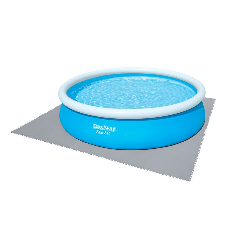 Pool-Bodenschutzfliesen grau 9 Stück á 50 x 50 cm