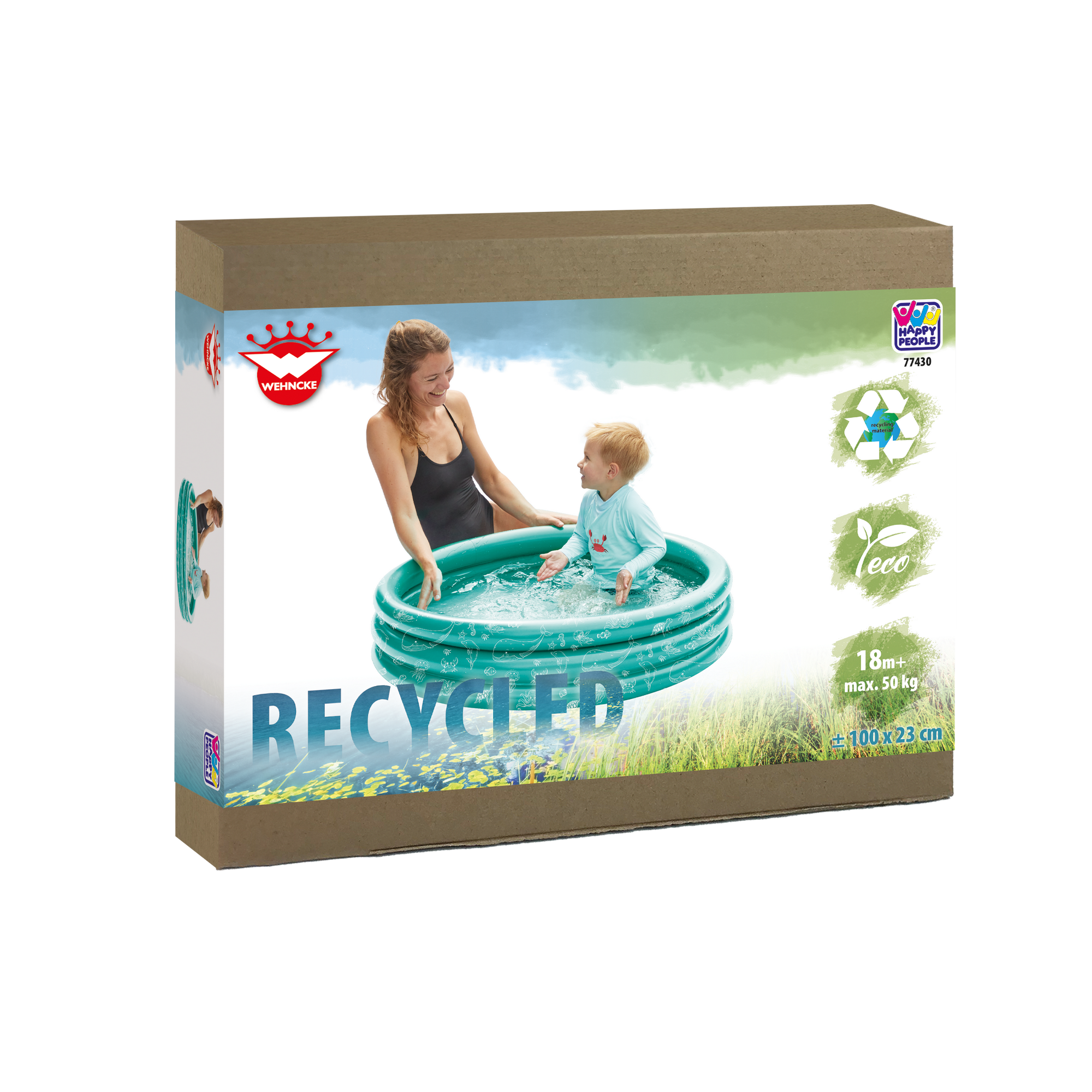 Planschbecken '3-Ring Eco' türkis/blau Ø 100 x 23 cm