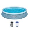 Runder blauer Aufstellpool mit Filterpumpe