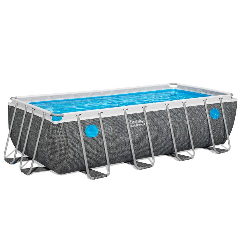 Rechteckiger Aufstellpool mit Stahlrahmen