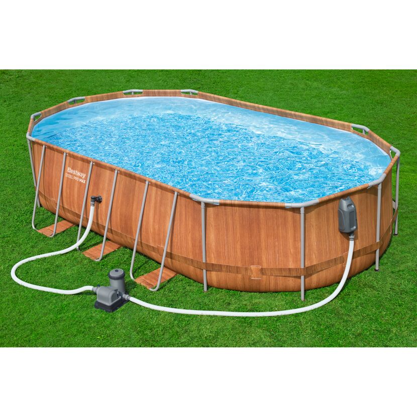 Ovaler Aufstellpool mit Filterpumpe