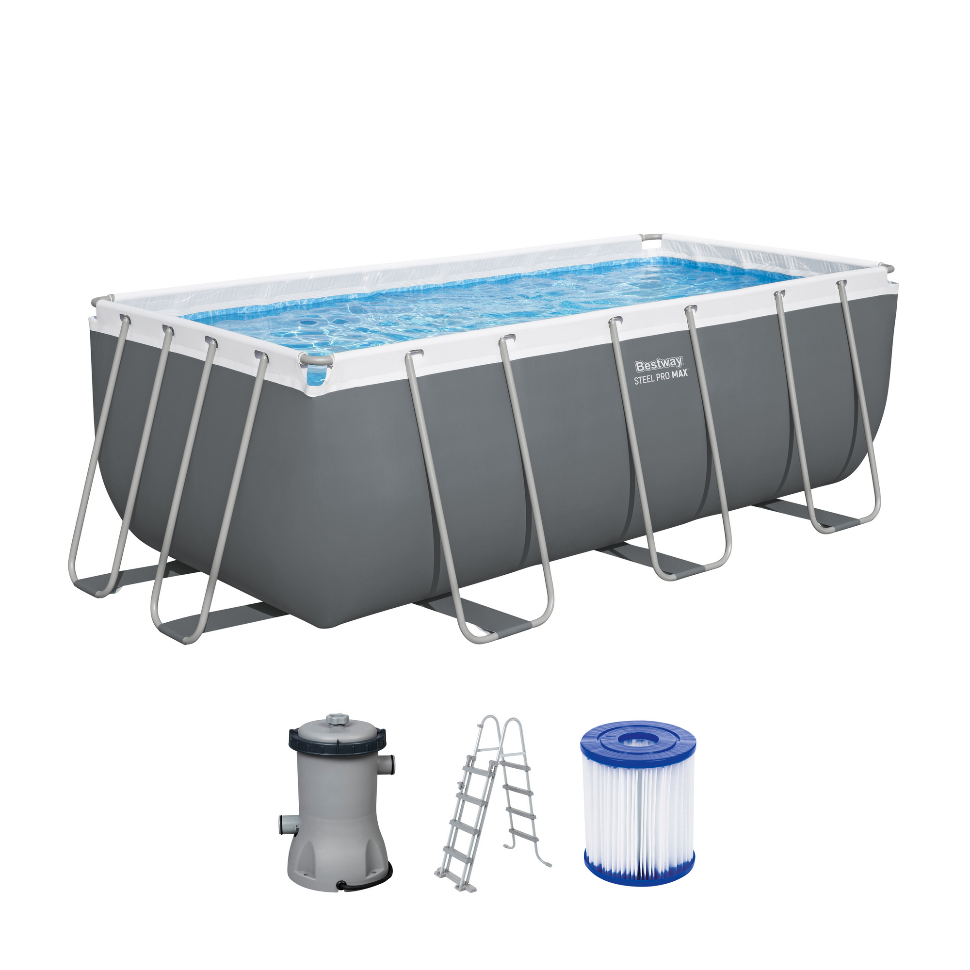 Frame-Pool-Set 'Steel Pro MAX™' 412 x 201 x 122 cm mit Filterpumpe