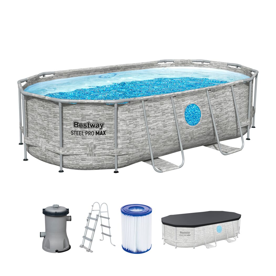 Ovaler Aufstellpool mit Zubehör