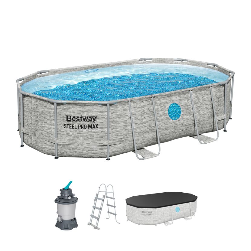 Ovaler Aufstellpool mit Zubehör