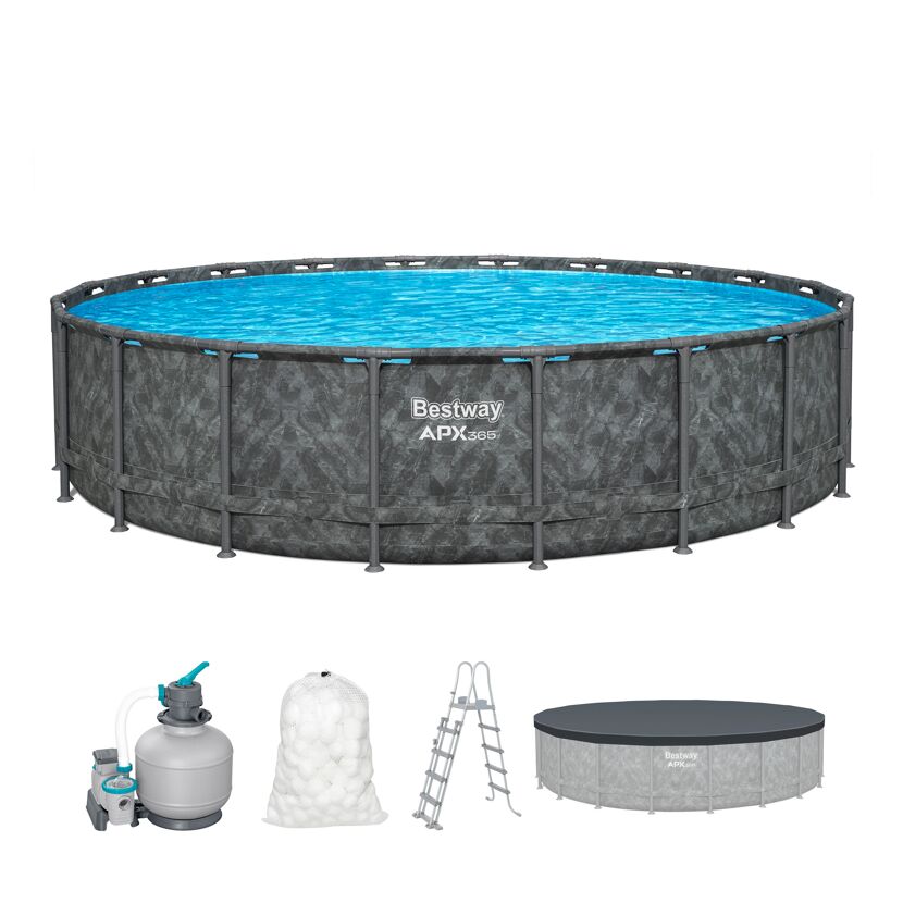 Runder Aufstellpool mit Zubehör