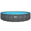 Runder Aufstellpool mit blauem Wasser