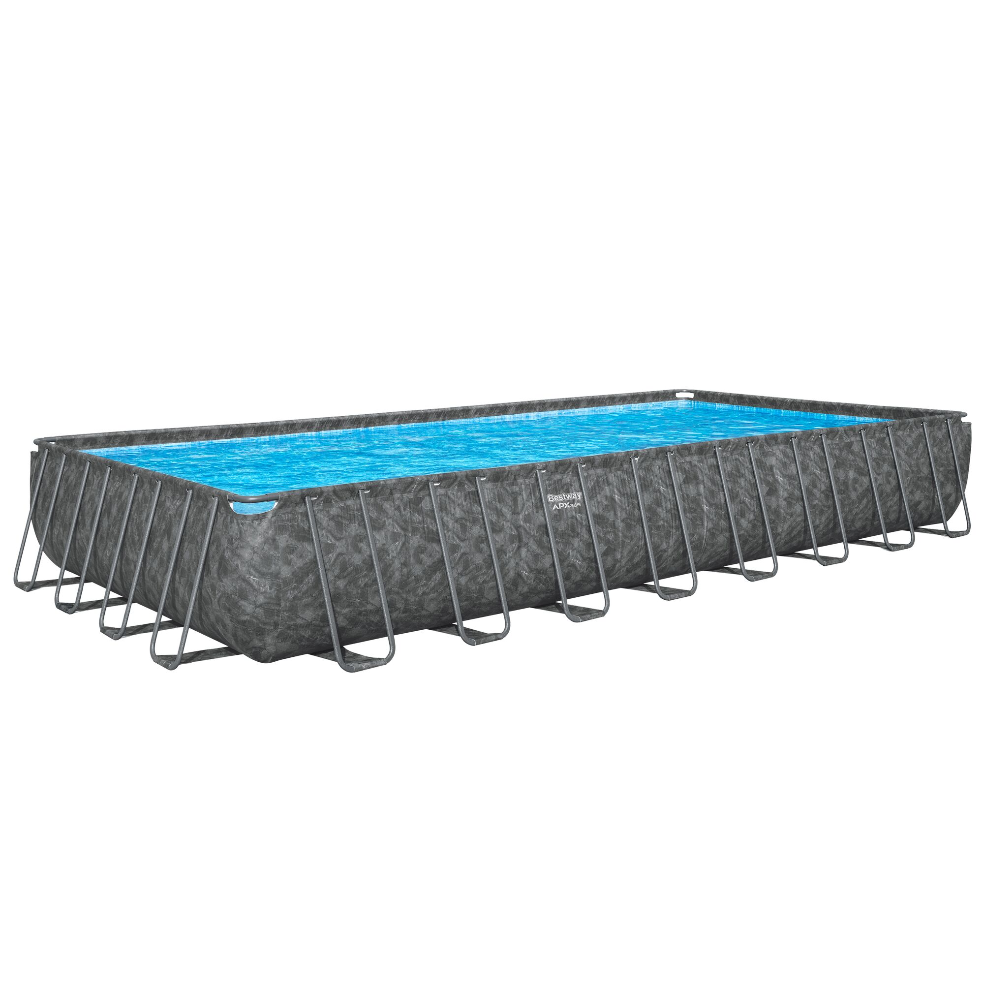 Rechteckiger Aufstellpool mit Metallrahmen