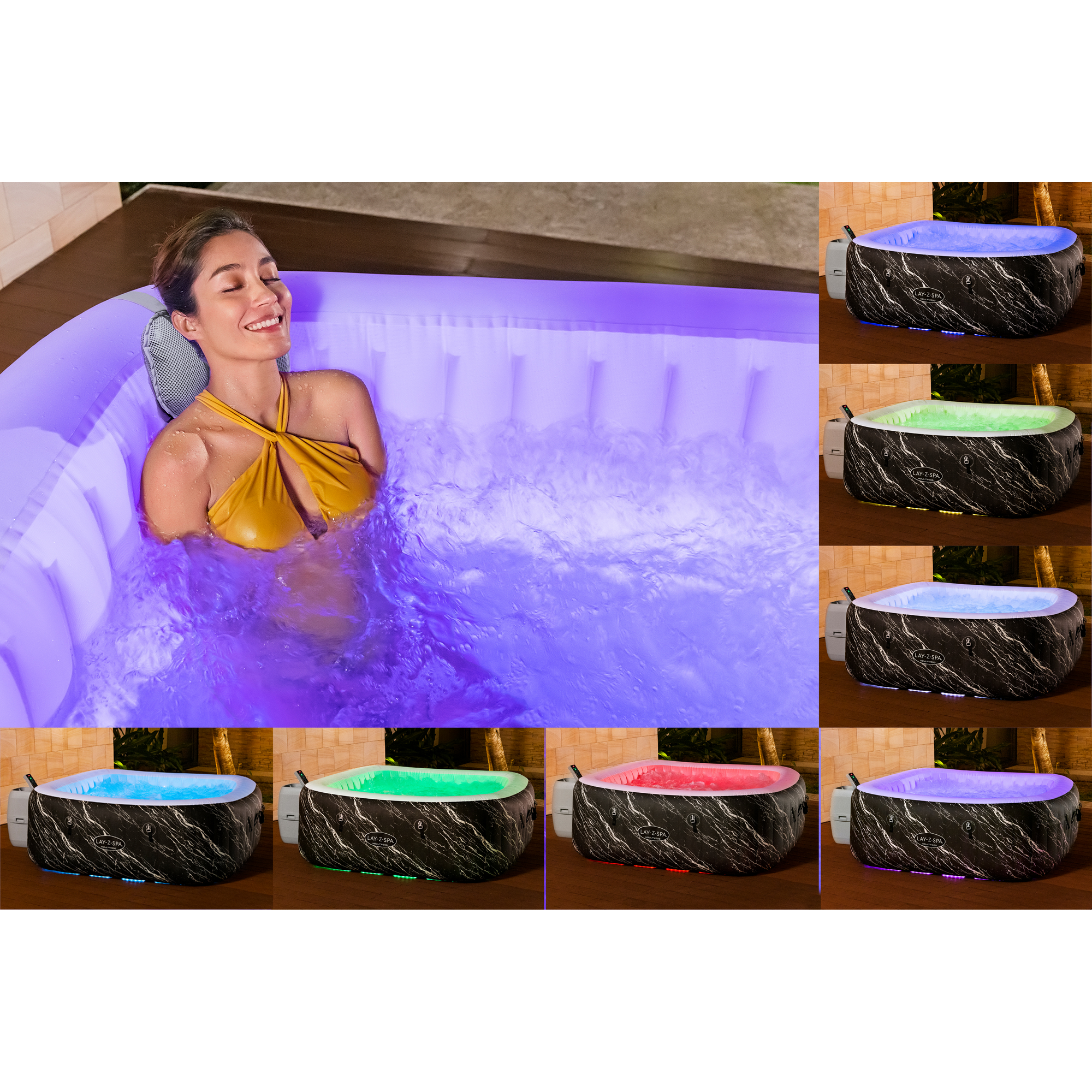 LED-Whirlpool 'LAY-Z-SPA®Hollywood AirJet™' Marmor-Optik 180 x 180 x 66 cm + product picture