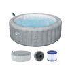Grauer aufblasbarer Whirlpool mit Zubehör