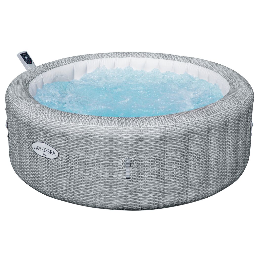 Runder grauer Whirlpool mit Sprudelwasser