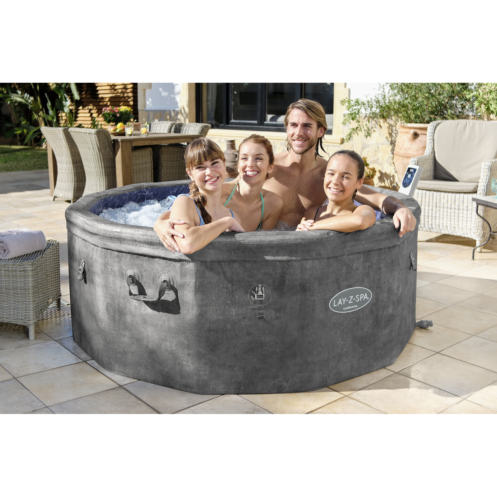 Whirlpool 'LAY-Z-SPA® Carrara AirJet™' Alabaster-Optik Ø 170 x 65 cm