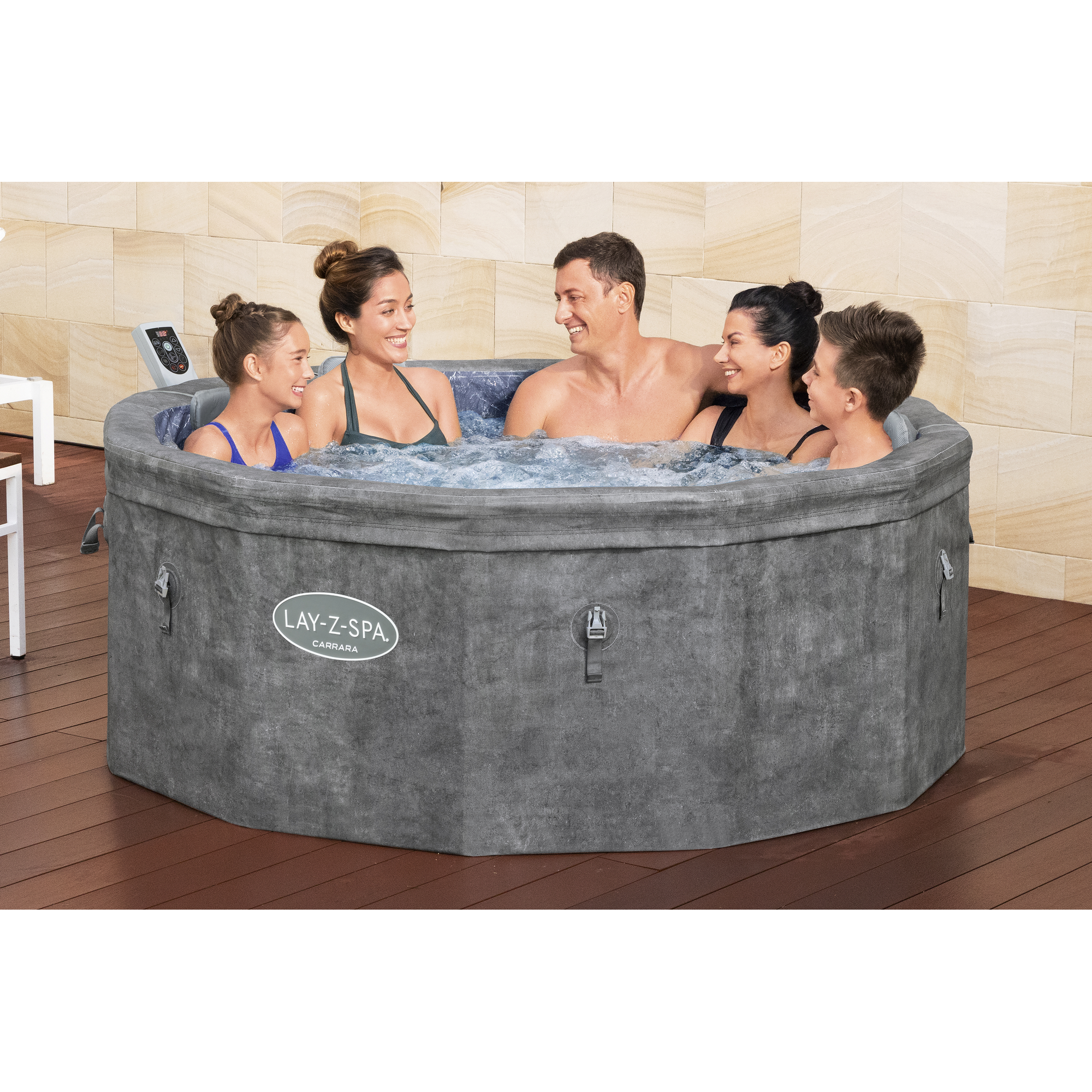 Whirlpool 'LAY-Z-SPA® Carrara AirJet™' Alabaster-Optik Ø 170 x 65 cm